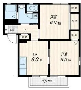 2DKの間取り画像