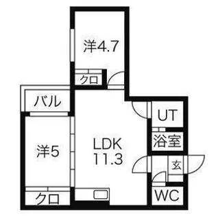 フォルトゥーナ学園前【3階】の間取り