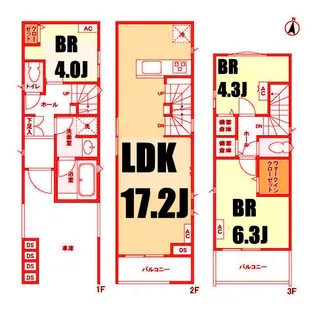 神奈川県横浜市神奈川区栗田谷【一戸建】の間取り