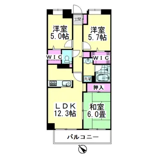 シャトルリープ竹ノ塚【5階】の間取り