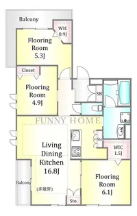 東京都世田谷区桜3【マンション】の間取り