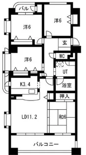モアグレース比良【4階】の間取り