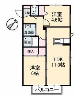 シャーメゾン長府黒門【1階】の間取り