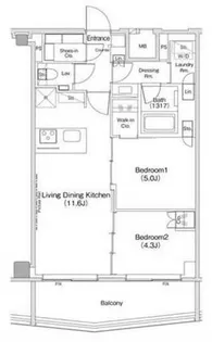 ザ・パークハビオ渋谷クロス【10階】の間取り