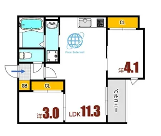 REGALEST-F矢野東1【2階】の間取り