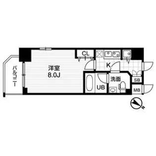 アーデン京町堀ウエスト【8階】の間取り