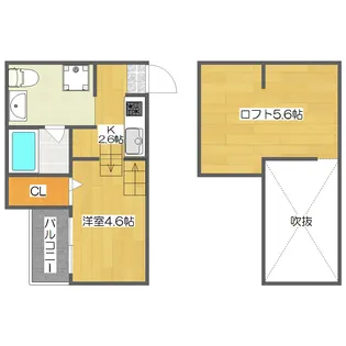 REVE住之江【1階】の間取り