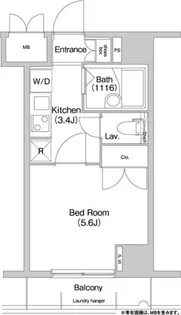 コンフォリア芝浦キャナル【6階】の間取り