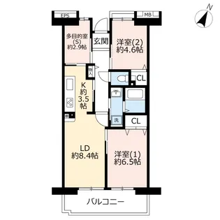 URコンフォールさがみ南【7階】の間取り