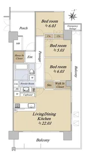 ル・サンクタワー仙台勾当台公園【16階】の間取り