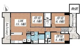 ラミアール西船橋【11階】の間取り