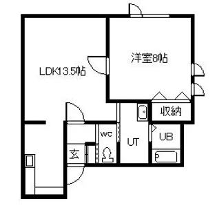 ツインクル壱番舘【2階】の間取り