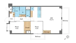コート上池台【5階】の間取り
