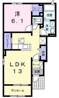 サニーヴィラ B【1階】の間取り