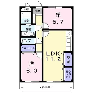 フリーダム中村【4階】の間取り