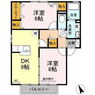 サン エクセル A棟【2階】の間取り