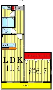 オンディーヌグルエI【1階】の間取り