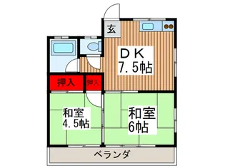 森田荘【2階】の間取り