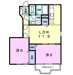 ソレイユ・ルヴァンII【1階】の間取り