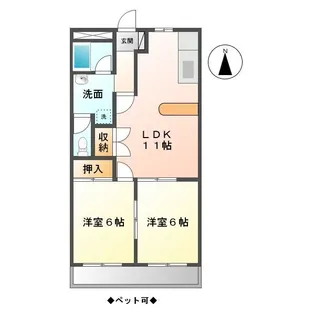 TハピネスA・B【1階】の間取り