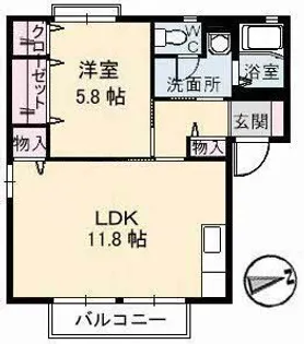 サングリーン B棟【1階】の間取り