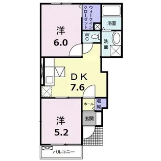 ヴィラ プリムローズ A棟【1階】の間取り