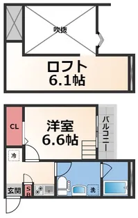 ティースカイながせ【1階】の間取り