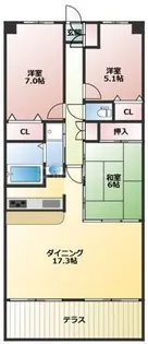 シャリエ船橋夏見台【1階】の間取り