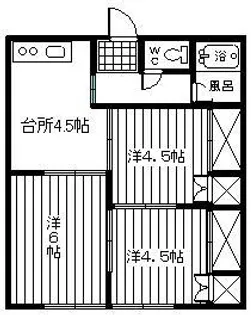城山ハイツ【1階】の間取り