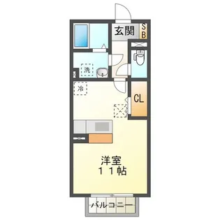 モナリエ竹成 B【1階】の間取り
