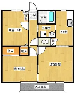 カサデフェリス【2階】の間取り