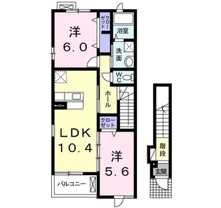 ティアモI【2階】の間取り