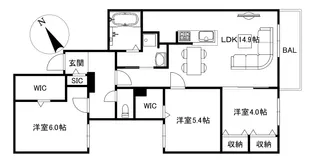 ブランシャールEC山の手【2階】の間取り