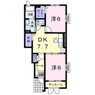 グリーンテラスB【1階】の間取り