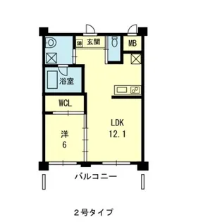 ラ・スゥールジュヌ【2階】の間取り