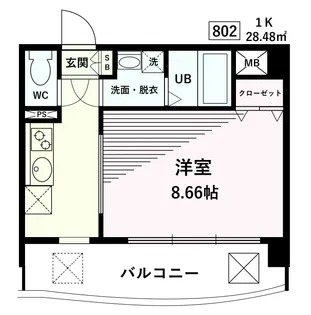 リバーサイド花みずき【8階】の間取り