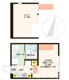 ハーモニーテラス志茂II【1階】の間取り