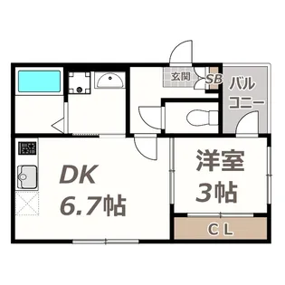 ハーモニーテラス西今川【3階】の間取り