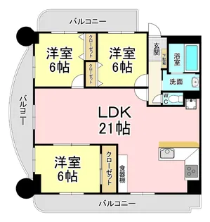 クレセール守恒【1階】の間取り