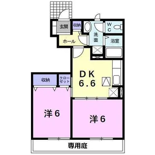 ソレイユ冨貴A【1階】の間取り