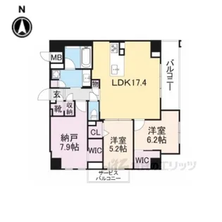 ラヴィーナ大和西大寺【2階】の間取り