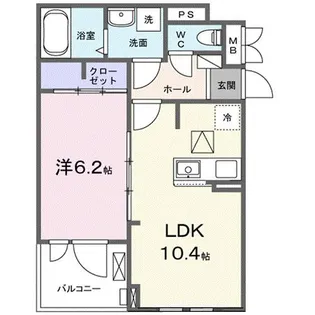 カーサ ビアンカ デュエ【1階】の間取り