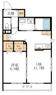 メゾン菩提樹(ボダイジュ)【1階】の間取り