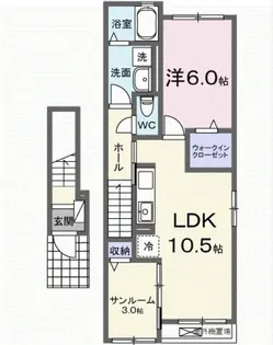 塩川アパート一期【2階】の間取り