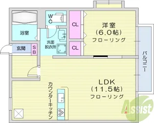 サンガーデン桜C棟【1階】の間取り