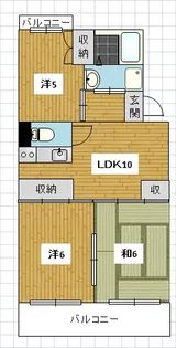 新堀ハイツ【4階】の間取り