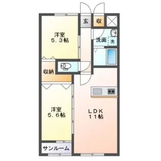 ヴァンクール【1階】の間取り