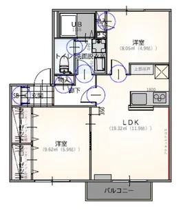 T-net ハックベリーB棟【2階】の間取り