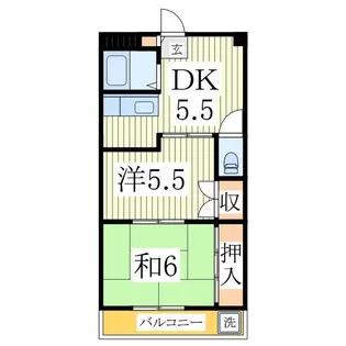 花嶋マンション【5階】の間取り