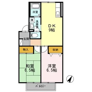 ハイツ オーク A棟【2階】の間取り